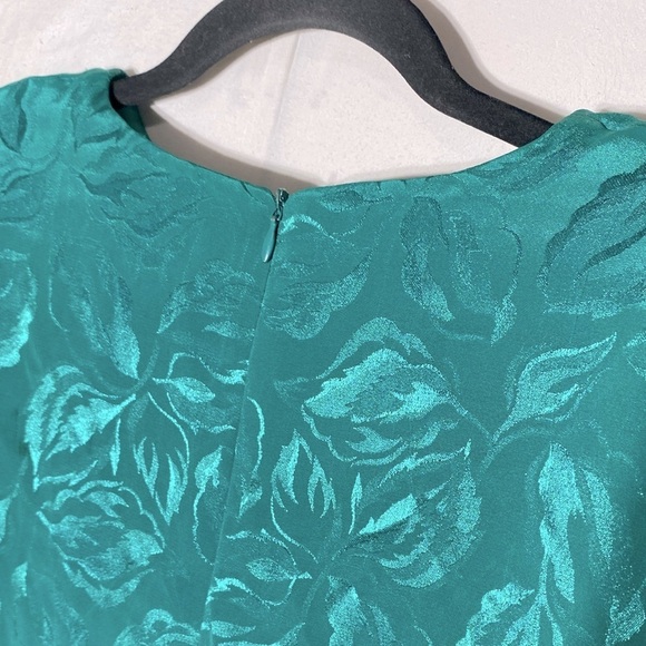 Vintage The French Fact Turquoise Floral Jacquard Skirt Set M - Picture 11 of 15